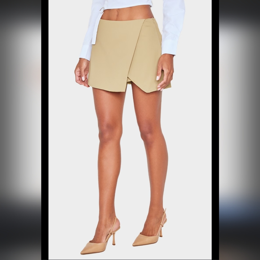 Chic Tan Wrap Skort